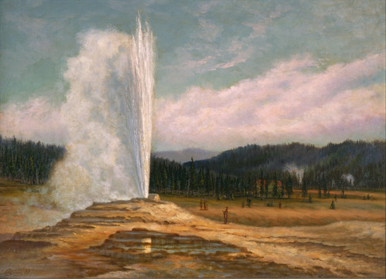 550x398 Brown, View Of The Lower Falls, Grand Canyon Of The Yellowstone - Yellowstone Painting