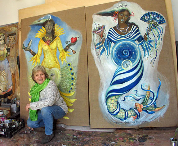 574x470 Yemaya And Ochun - Yemaya Painting