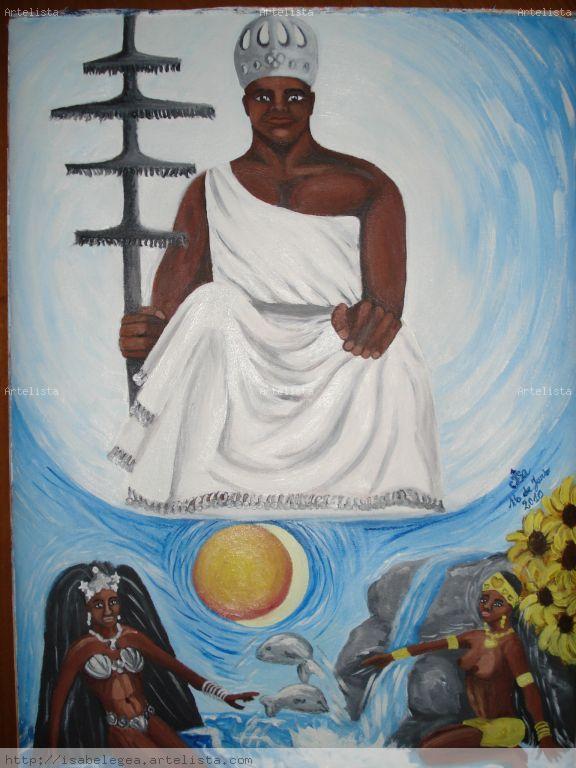 576x768 Obatala Yemaya Y Ochun Isabel Egea - Yemaya Painting