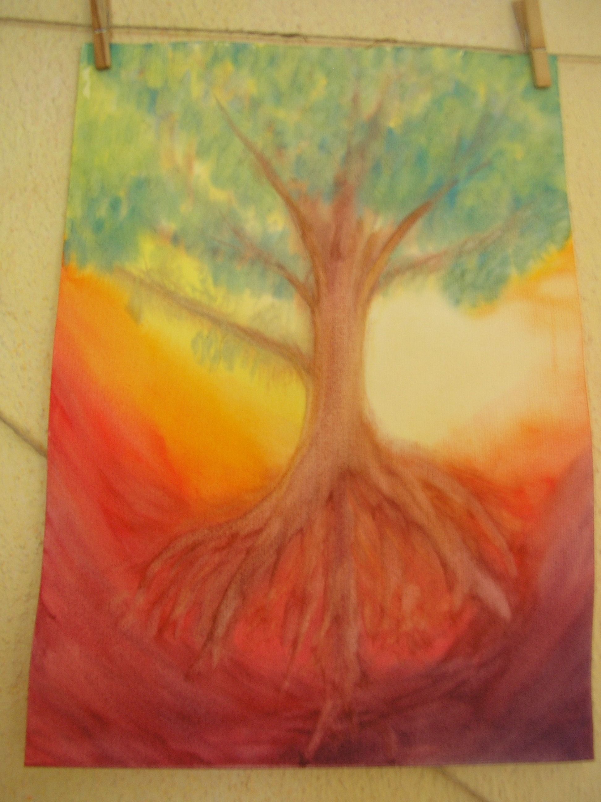 1944x2592 Yggdrasil Wet On Wet Painting Paintings Paintings - Yggdrasil Painting