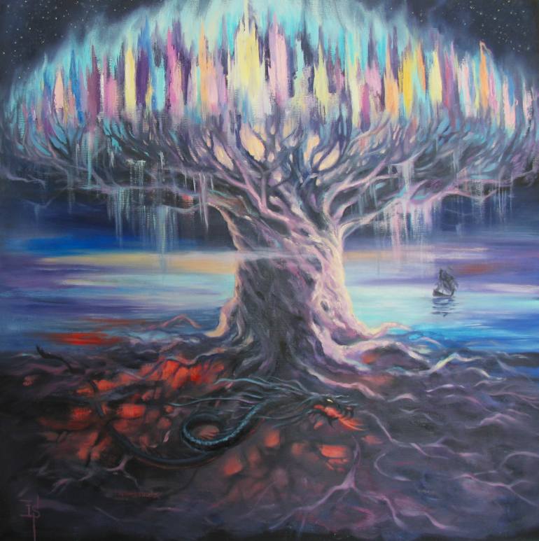 770x773 Saatchi Art Yggdrasil Painting By Irina Sergeyeva - Yggdrasil Painting