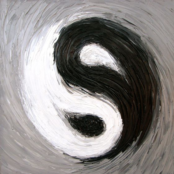 560x559 Thank You For Existing Prettythings Yin Yang - Yin And Yang Painting