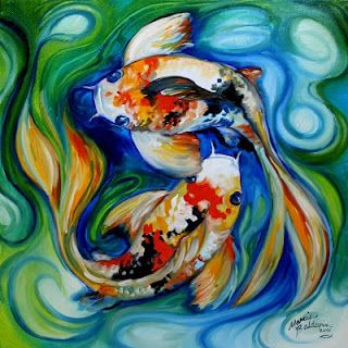 320x320 Yin Yang Koi (Artist Marcia Baldwin) Koi Koi, Yin - Yin Yang Fish Painting