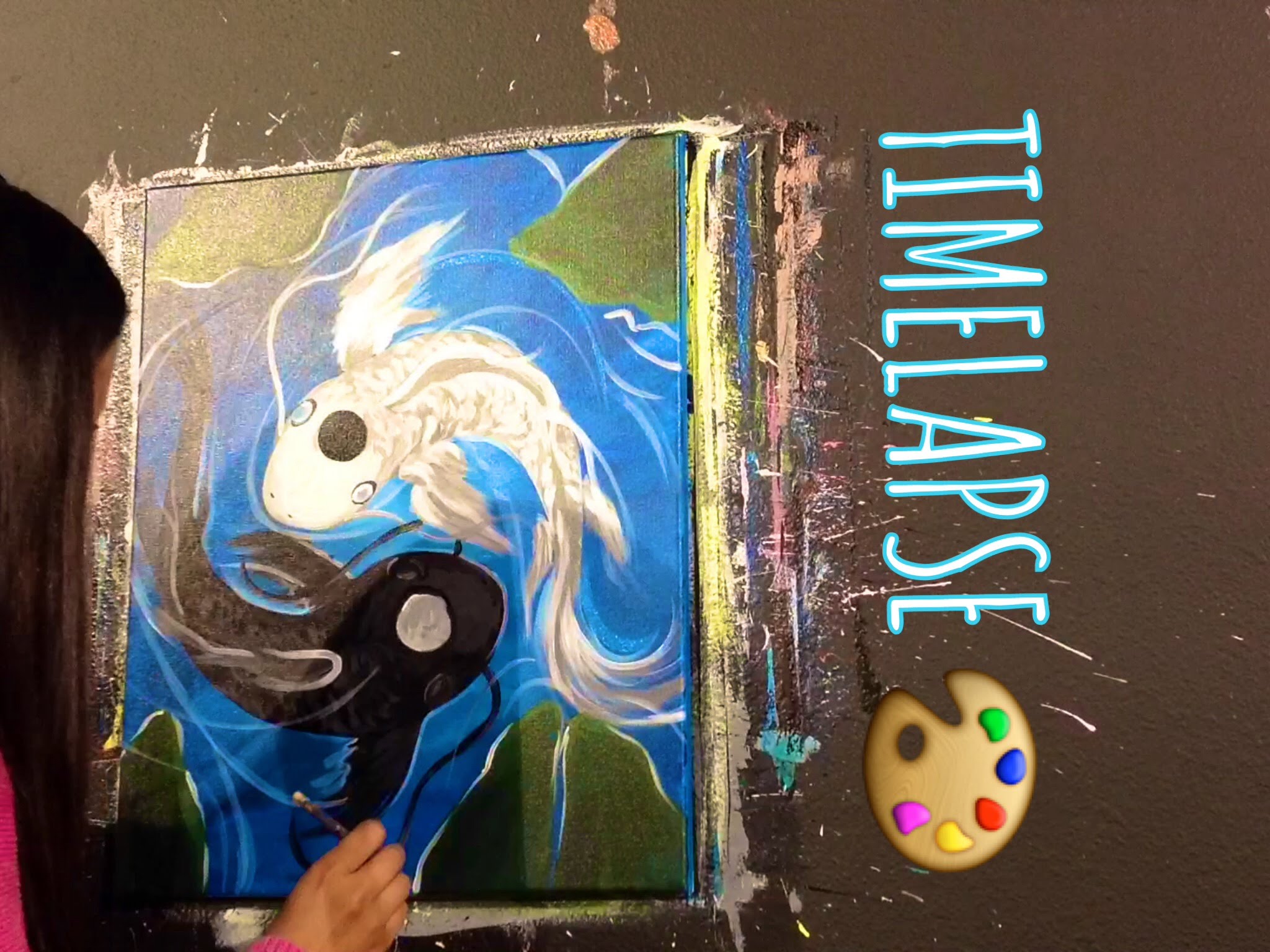 2048x1536 Yin Yang Koi Fish Time Lapse - Yin Yang Fish Painting