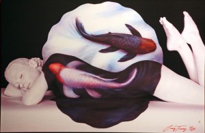 300x195 Koi Fish Tattoos - Yin Yang Koi Fish Painting