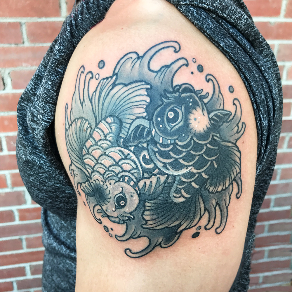 1000x1000 Yin Yang Koi Fish The Ro Studio - Yin Yang Koi Fish Painting