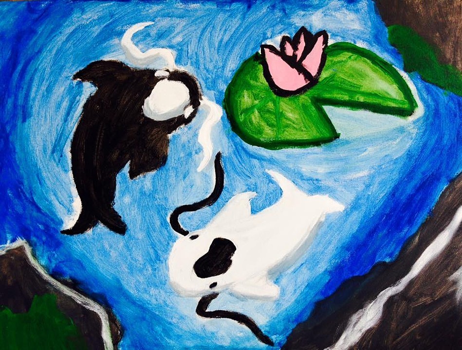 949x720 817 Chapel Street New Haven - Yin Yang Koi Fish Painting