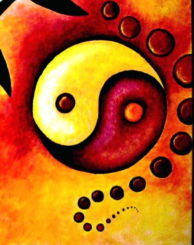 682x860 Yin Yang Painting Fire Yin Yang Yin Yang Fish Painting - Yin Yang Painting