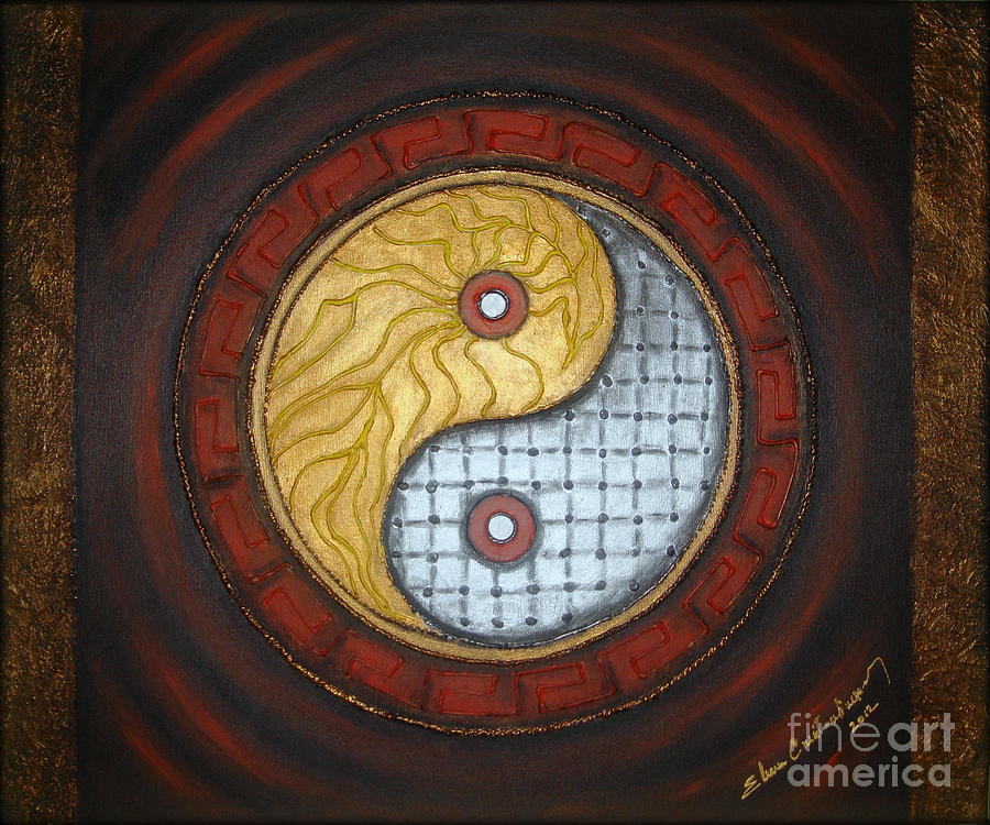 900x750 Yin Yang Painting By Elena Constantinescu - Yin Yang Painting