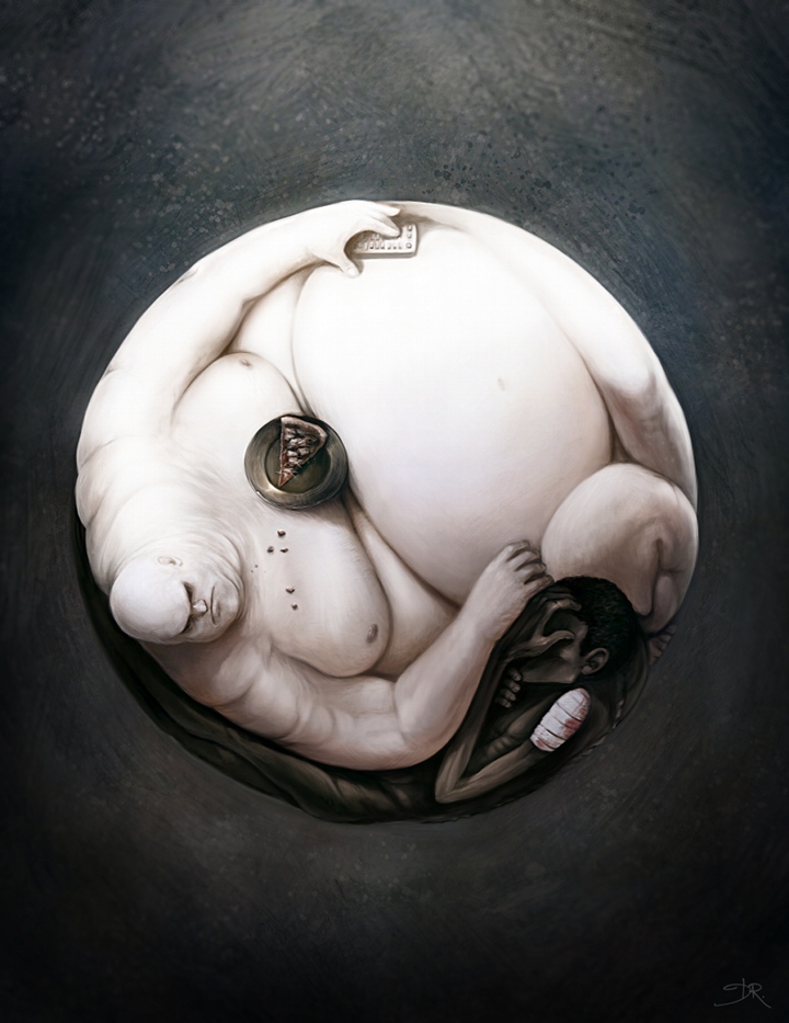 720x933 Yin And Yang Of World Hunger - Ying Yang Painting