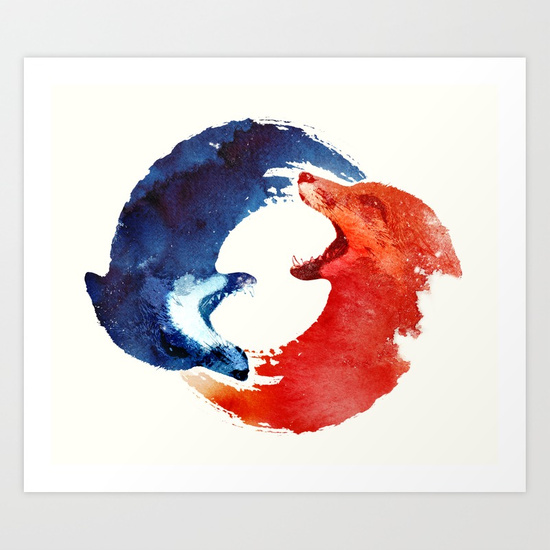 550x550 Ying Yang Art Print By Astronaut Society6 - Ying Yang Painting