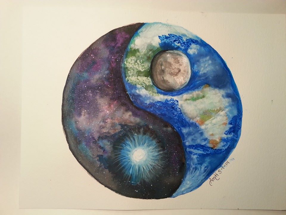 960x720 Spaceearth Yin Yang Painted In Water Color And Acrylic Paints. I - Ying Yang Painting