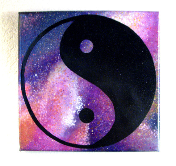 570x538 Pink Galaxy Yin Yang Painting - Ying Yang Painting