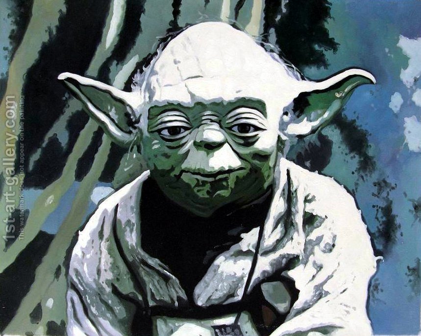 859x685 Star Wars - Yoda Painting