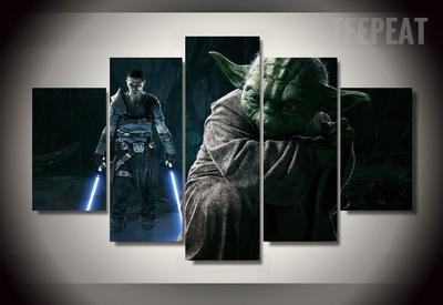 400x275 Star Wars Princess Leia And Yoda Painting - Yoda Painting