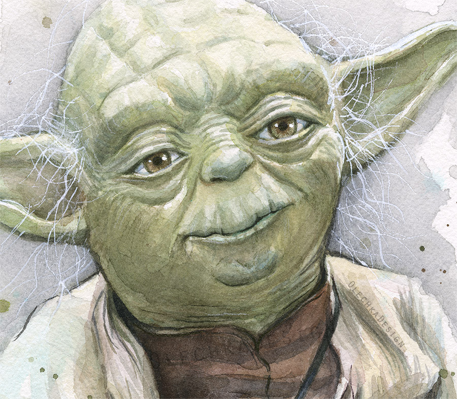 900x785 Yoda Portrait Olechka Design - Yoda Painting