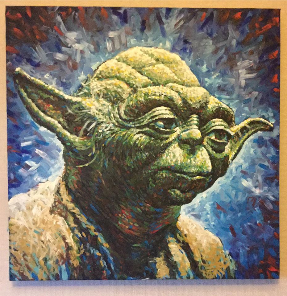 930x960 Yoda Star Wars Painting Jonarton - Yoda Painting