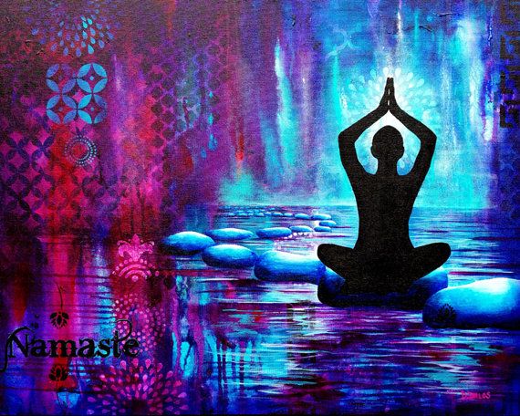 570x456 Namaste Yoga Painting, Giclee Print On Fine Art Paper Or 34 - Yoga And Painting