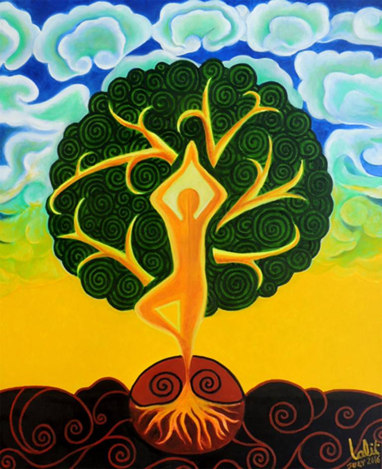 770x944 Saatchi Art Yoga Painting By Lalit Jain - Yoga And Painting