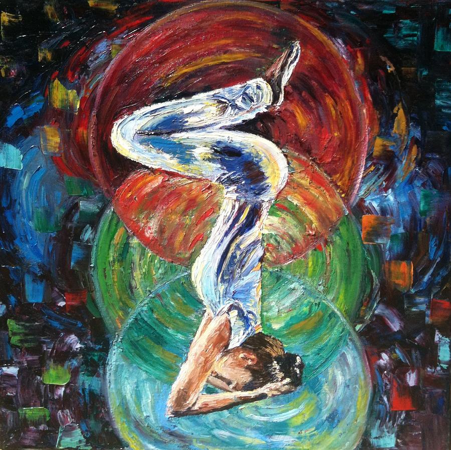 900x897 Yoga Asana Painting By Mila Kronik - Yoga And Painting