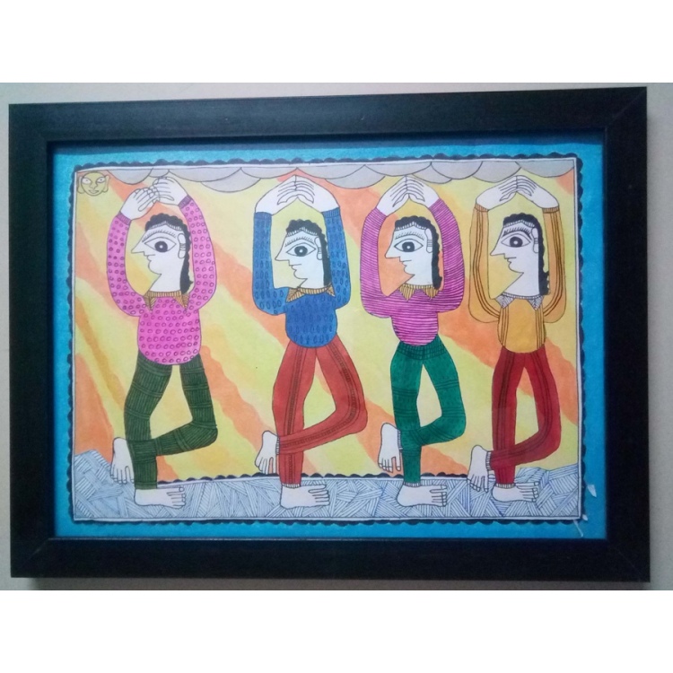 750x750 Madhubani Yoga Painting - Yoga Painting