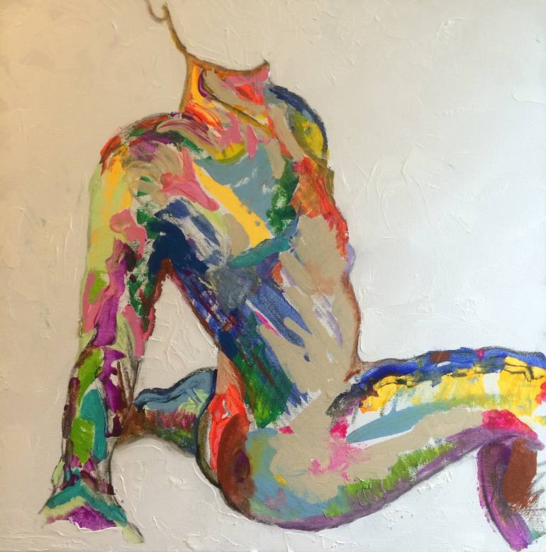 770x779 Saatchi Art Yoga Man Painting By Dave Ortiz - Yoga Painting