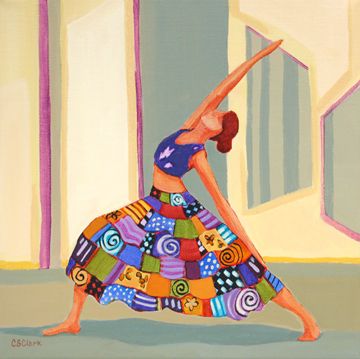360x359 Contemporary Figure Painting By Carolee Clark Art - Yoga Painting