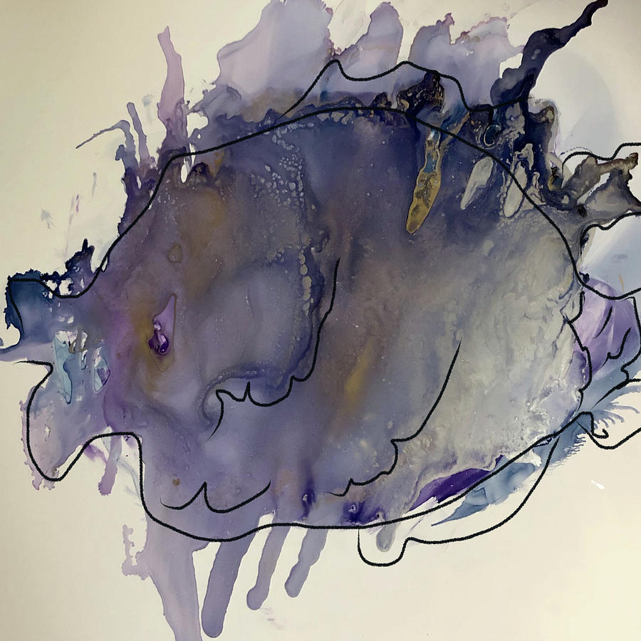 900x900 Fish Abstract No. 02 Painting By Yolo Art Studio - Yolo Painting