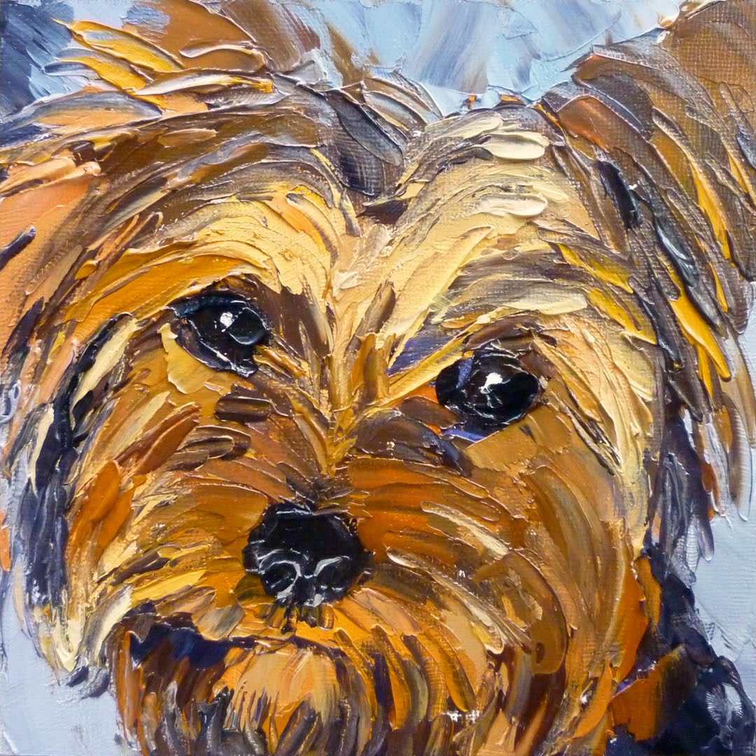 1080x1080 Palette Knife Painters, International New Yorkie By Ann Gorbett - Yorkie Painting