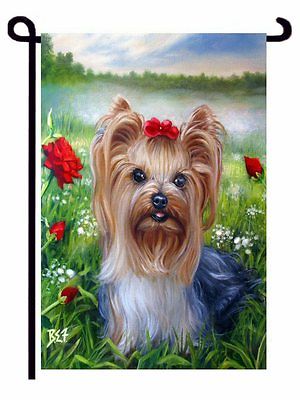300x400 Yorkie Painting Garden Flag Landscape Flag Yorkshire Terrier Dog - Yorkie Painting