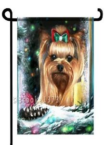218x300 Yorkie Painting Christmas Garden Flag Dog Yorkshire Terrier - Yorkie Painting
