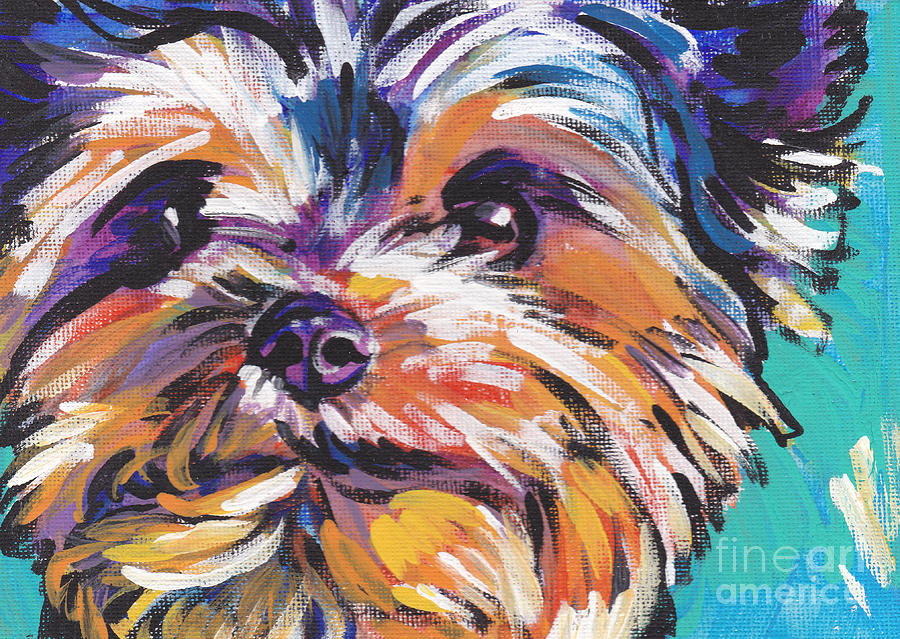 900x639 Yay Yorkie Painting By Lea S - Yorkie Painting