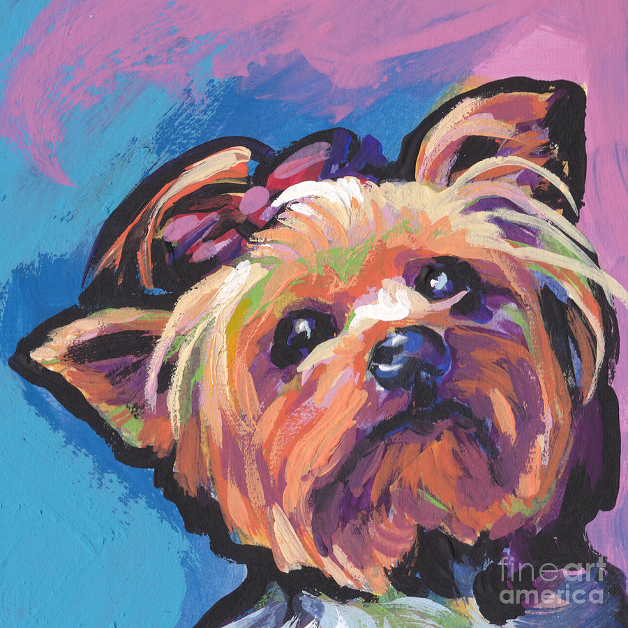 900x900 Yorkshire Puddin Painting By Lea S - Yorkie Painting
