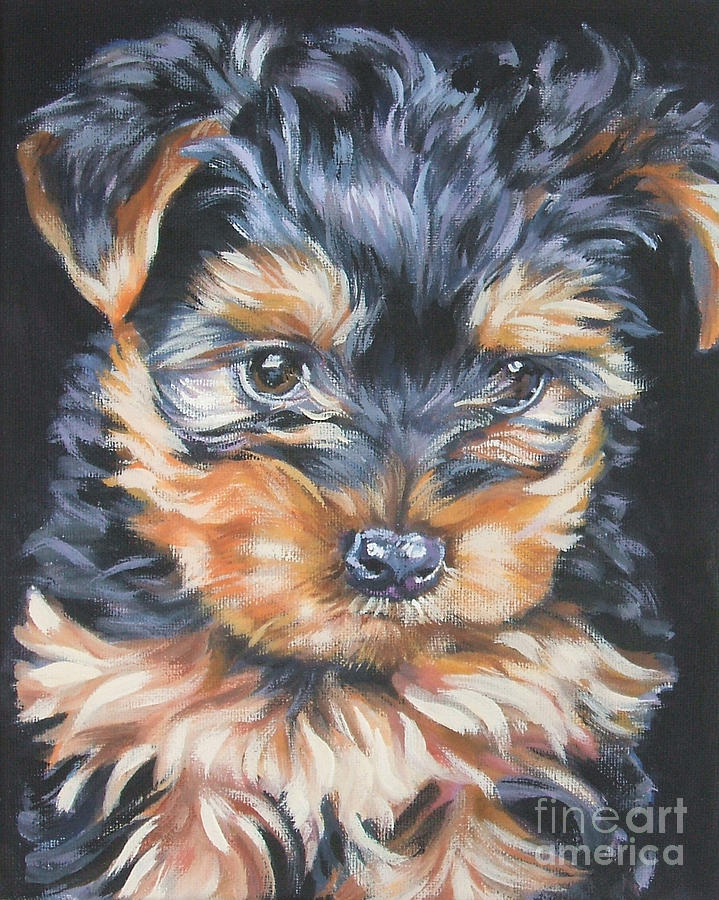 719x900 Yorkshire Terrier Pup Painting By Lee Ann Shepard - Yorkie Painting