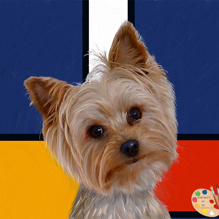 750x750 Modern Yorkie Painting Portraits By Nc - Yorkie Painting