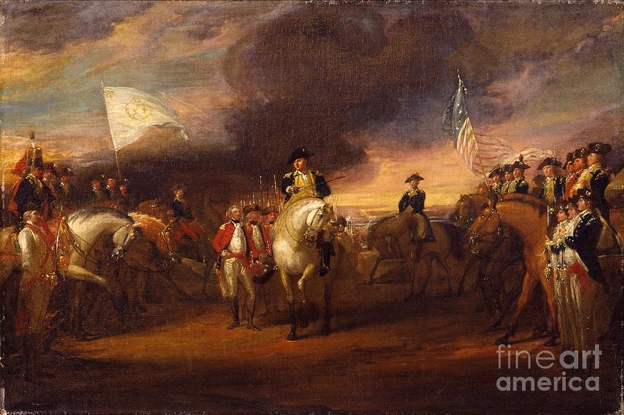 900x599 The Surrender Of Lord Cornwallis At Yorktown Painting By Motionage - Yorktown Painting