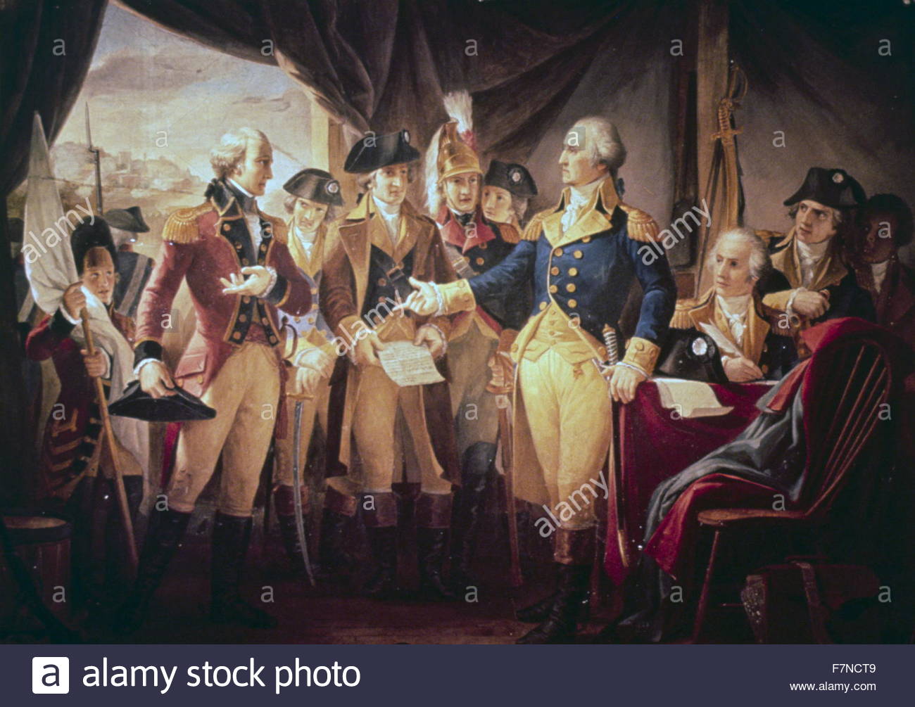 1300x1005 U.s. Capitol Paintings. George Washington With British Soldiers - Yorktown Painting