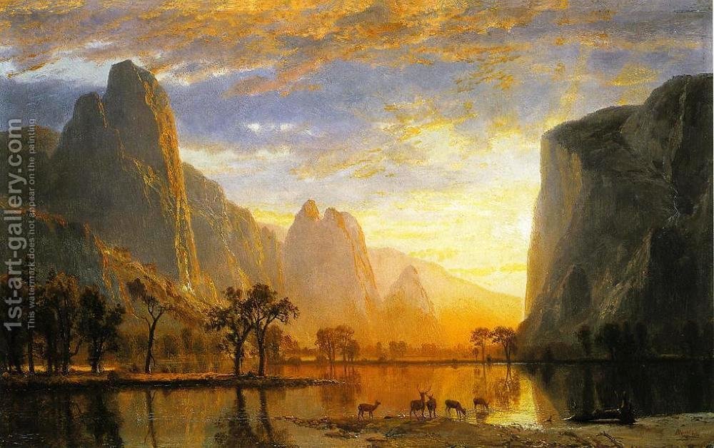 1000x628 Valley Of The Yosemite 1864 Albert Bierstadt Reproduction 1st - Yosemite Painting