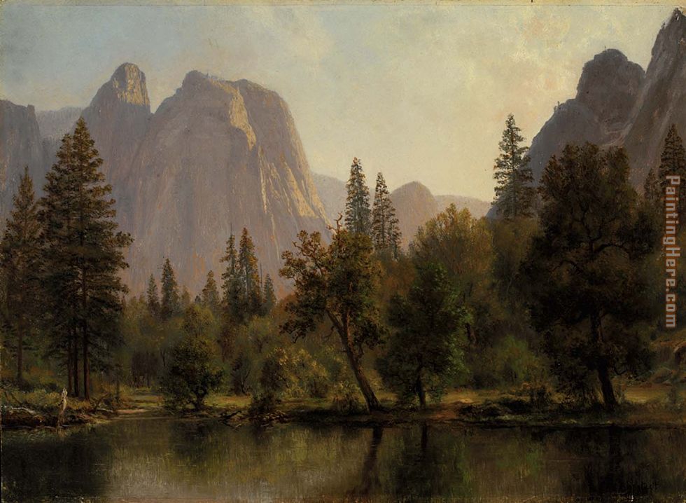 980x718 Albert Bierstadt Cathedral Rocks, Yosemite Valley Painting Anysize - Yosemite Valley Painting