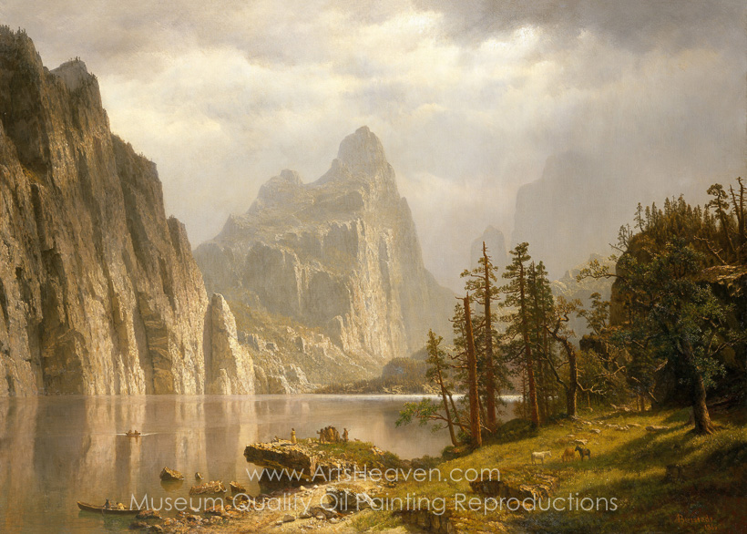 820x586 Reproduction Painting Albert Bierstadt Merced River, Yosemite - Yosemite Valley Painting
