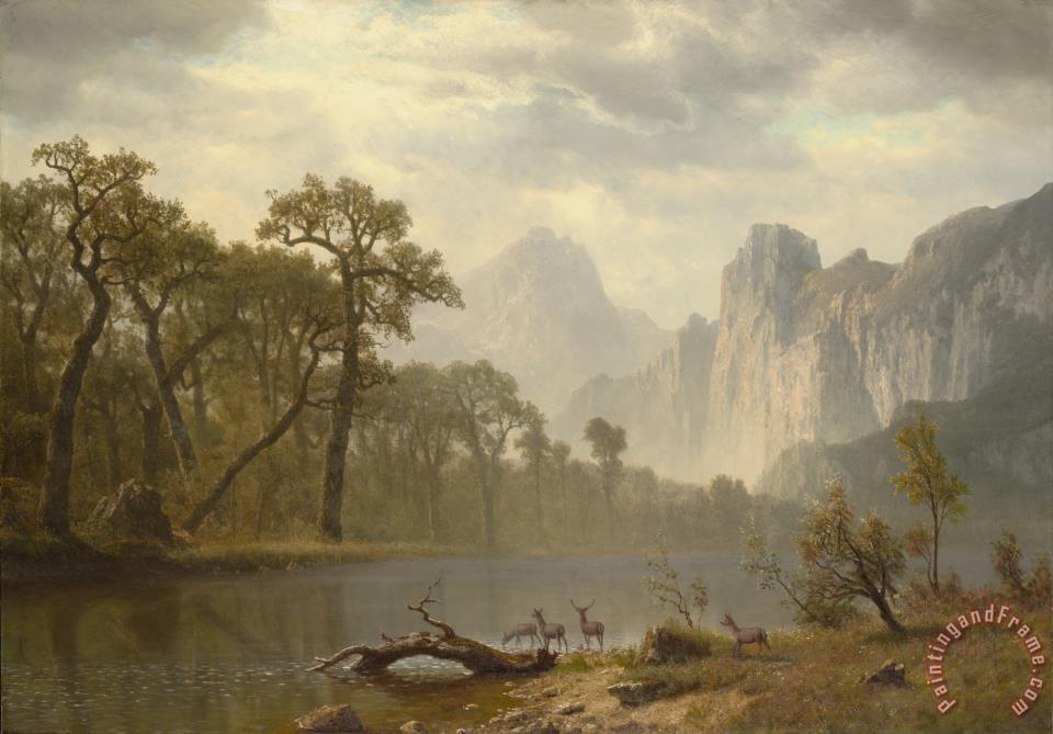 960x669 Albert Bierstadt In The Yosemite Valley Painting - Yosemite Valley Painting