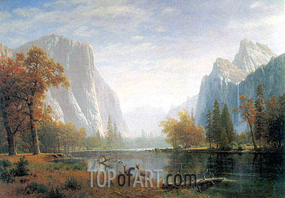 400x278 Yosemite Valley Bierstadt Painting Reproduction 3335 Topofart - Yosemite Valley Painting