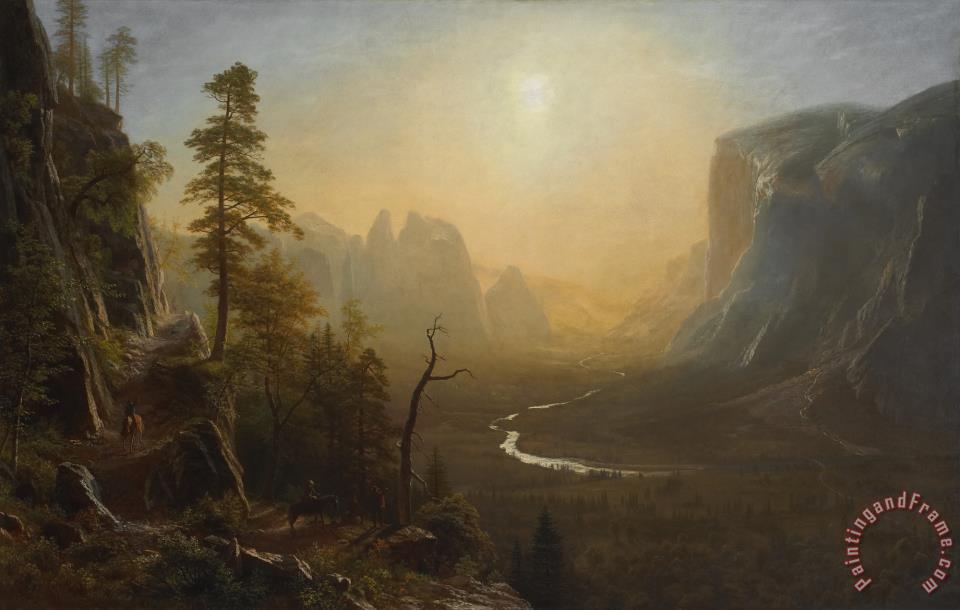 960x610 Albert Bierstadt Yosemite Valley, Glacier Point Trail Painting - Yosemite Valley Painting