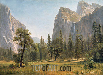 400x290 Bridal Veil Falls, Yosemite Valley, California Bierstadt - Yosemite Valley Painting