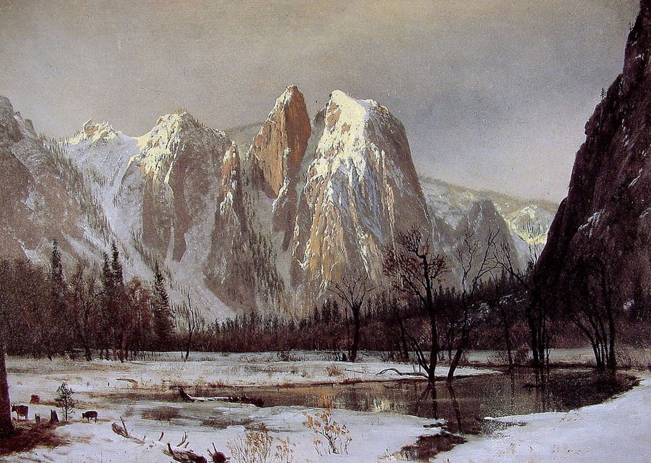 930x662 Cathedral Rock, Yosemite Valley, California Albert Bierstadt - Yosemite Valley Painting Albert Bierstadt