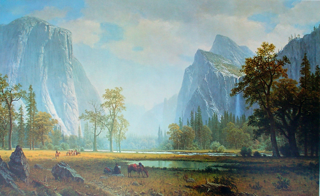 1024x628 Bierstadt Looking Up The Yosemite Valley Kerrisdale Gallery - Yosemite Valley Painting Albert Bierstadt