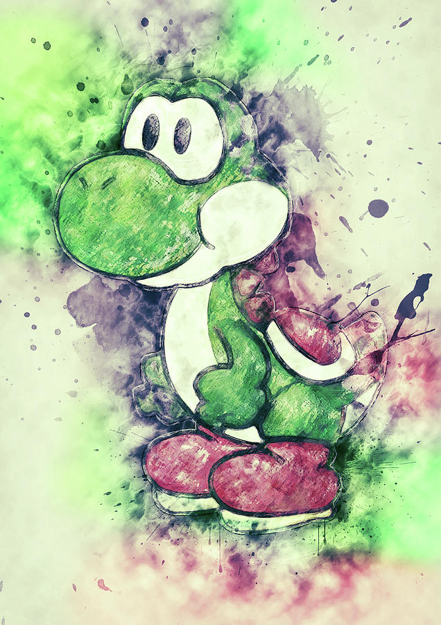 636x900 Yoshi Digital Art By Zapista - Yoshi Painting