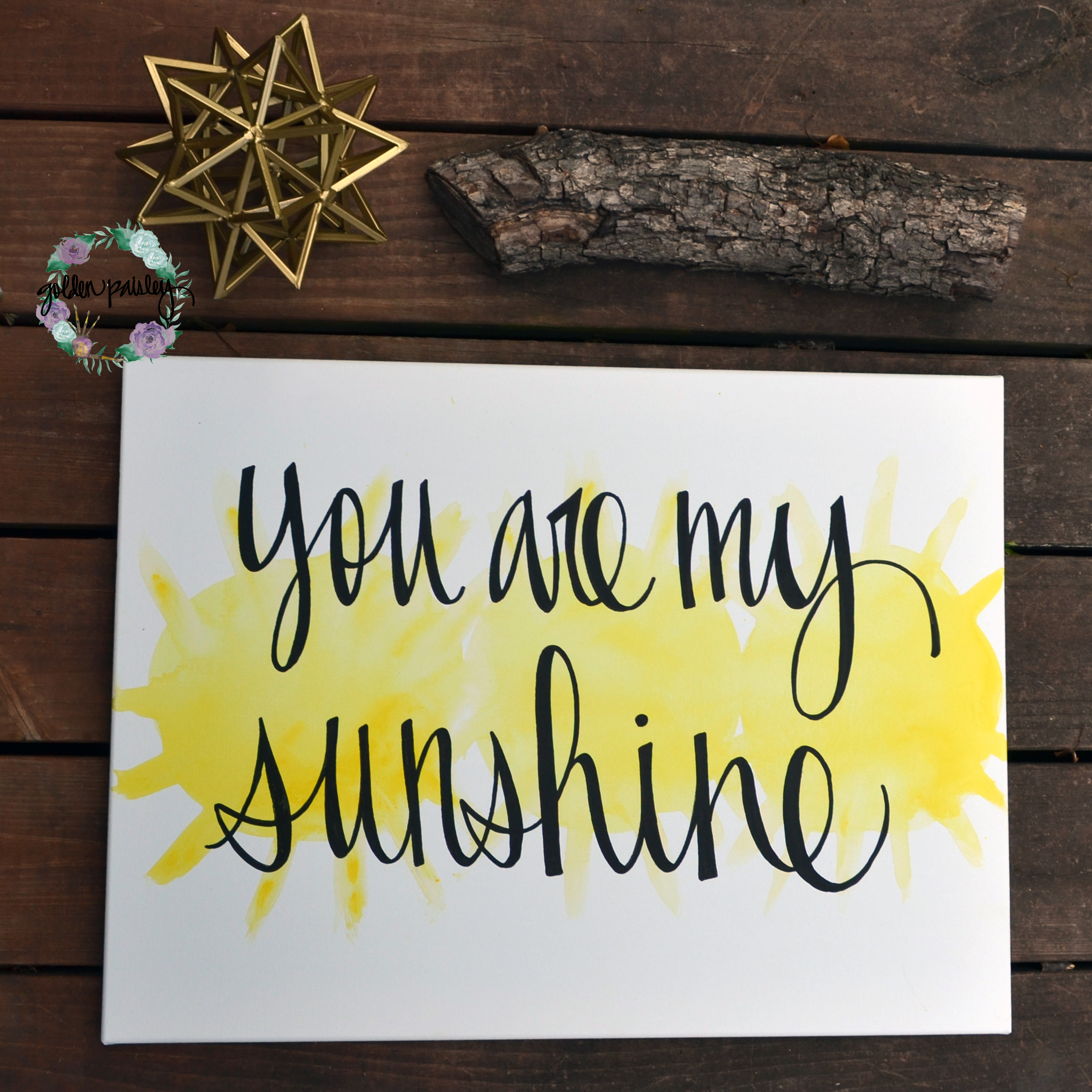2260x2260 You Are My Yellow Watercolor Art - You Are My Sunshine Canvas Painting