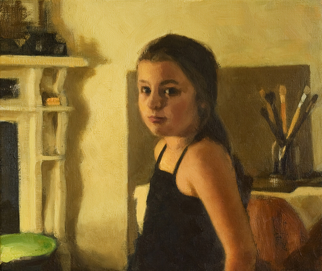 640x538 Alex Heyes Artwork Young Girl In The Painters Studio Original - Young Girl Painting