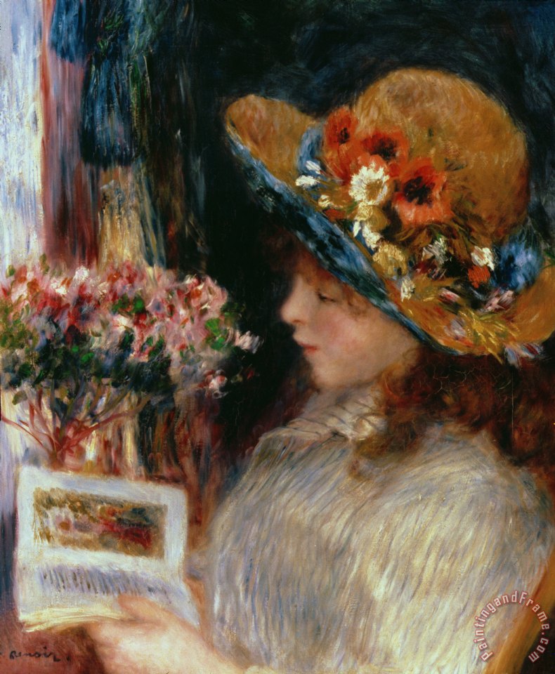 790x960 Pierre Auguste Renoir Young Girl Reading Painting - Young Girl Reading Painting